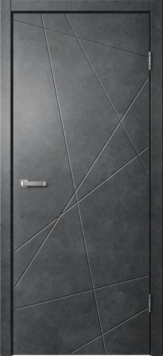 LINE, LINE01, Бетон темный, ПВХ, Распашная, Раздвижная, 900 x 2000 мм