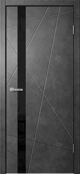 LINE, LINE02, Бетон темный, ПВХ, Распашная, Раздвижная, 800 x 2000 мм