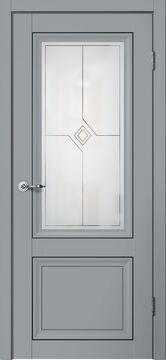MONE (01 02), M01 ПО, Эмалит серый, ПВХ, Распашная, Раздвижная, 600 x 2000 мм
