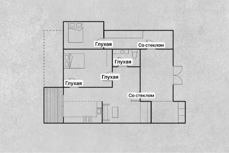 Схема квартиры по зонам